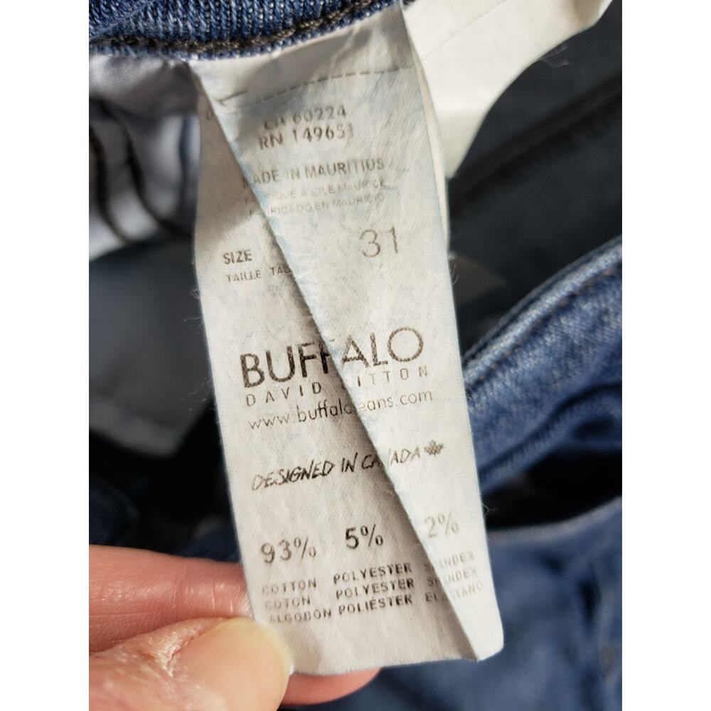 Buffalo Jeans Sz 31 Womens Blue Denim Stretch Pants Mid Rise Alexa Slim Straight - Picture 5 of 14